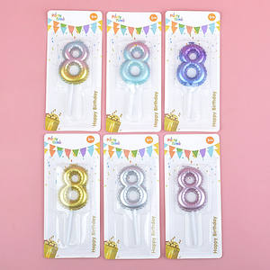 Velas de cumpleaños creativas Velas de pastel de cera de parafina amigables coloridas Decoraciones de pastel de número de edad - Product Image 5