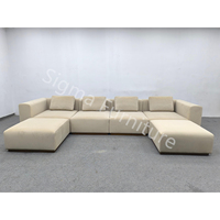 Sofá Modular de color personalizado para el hogar, mueble de interior con base de madera de roble para sala de estar con cojín grueso
