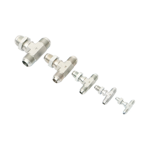 Raccord en T de traversée mâle JIC en acier inoxydable haute pression avec écrou de blocage, raccord hydraulique à sertissage 37°, raccords JIC - Product Image 3