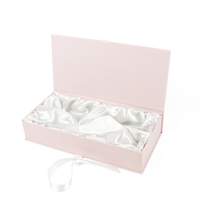 Boîte cadeau personnalisée avec logo, en carton épais gaufré, fermeture magnétique, doublure en éponge, emballage rose pour masque pour les yeux