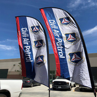 Drapeaux de plage promotionnels pour restaurants, en polyester imperméable, avec mât en aluminium, style volant, impression numérique, pour extérieur