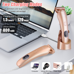 HATTEKER HT-578 Épilateur 2-en-1 étanche pour le corps entier, les bras, les jambes et les aisselles pour femmes, rechargeable par USB - Product Image 4