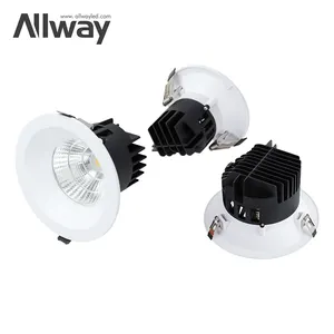 ALLWAY New Product Aluminum Indoor Hotel Home 9w 18w 25w 35w 45w 60w Round Recessed COB Spot Led Downlight