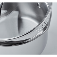 Couvercle de casserole en verre trempé écologique certifié LFGB, type L, avec anneau en acier inoxydable, pour ustensiles de cuisine