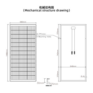 Nuevo panel solar monocristalino de alta eficiencia de fábrica 150W/160W/170W/180W para carga doméstica voltaje de 18V - Product Image 3