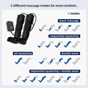 Bottes de massage électriques à 4 chambres pour la récupération des jambes, compression à air, sans fil, airbag, shiatsu, massage des jambes et des pieds - Product Image 3