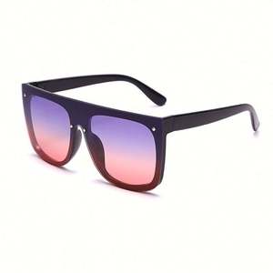 Gafas de Sol Cuadradas Grandes de Moda Vintage Personalizadas 2022 para Hombre y Mujer, Lentes de Una Sola Pieza - Product Image 4