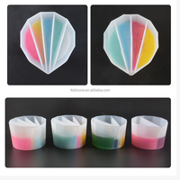 Kit de peinture à couler en silicone à 2/3/4/5 compartiments, gobelet à peinture à couler, art fluide, peinture acrylique, outil de mesure pour la peinture à couler