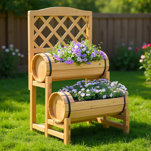 Jardinière surélevée en bois PPL pour fleurs, décoration de jardin, style rustique - Product Image 2