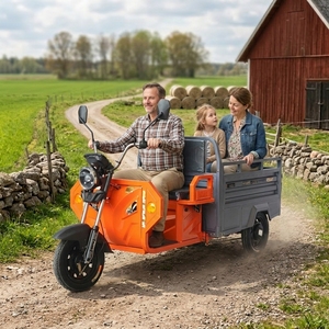 Tricycle à double usage certifié EEC, 1000W, 60V, cabine pliable, E-Trike pour le transport rural - Product Image 1