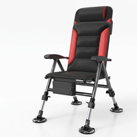 Chaise de pêche pliante inclinable tout-terrain de luxe avec plateau latéral et pochette de rangement – Vente en gros
