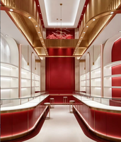 Vitrine de bijoux en acier inoxydable et verre vitrine de luxe personnalisée avec éclairage LED pour les présentoirs de bijoux haut de gamme