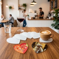 MDFSUB Supports de sublimation haut de gamme pour transfert thermique, sous-verres et sous-plats en acrylique en forme de cœur personnalisables, pour décoration de table de mariage et cadeaux