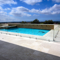 Système de balustrade en verre sans cadre moderne, support carré en verre massif, finition satinée, verre trempé de 12 mm, balustrade de balcon