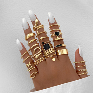 <span class=keywords><strong>Hifive</strong></span> Punk or papillon serpent fleur anneau ensemble femmes mode fête anneau bijoux haute couture bijoux anneau - Product Image 5