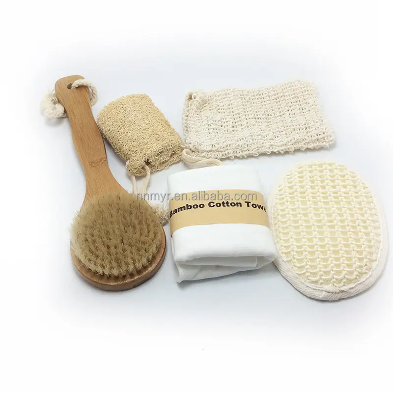 Exfoliating Bamboo Loofah Bath Sponge Soft Shower Puff innovative gift sets for men