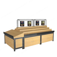 Multi-layer Gemak Winkel Verse Fruit Plank Staal Hout Groente Rack Factory Direct Supermarkt