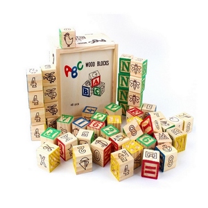 <strong>Good</strong> Quality 48pcs ABC Wooden <strong>Blocks</strong> Pack Wooden Box - Product Image 2