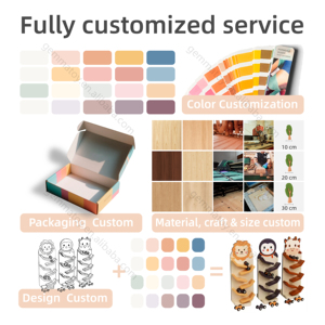 ตัวต่อจิ๊กซอว์รูปสัตว์และยานพาหนะในกล่องไม้ Gemma Toys ของเล่นเสริมพัฒนาการแบบมอนเตสซอรี่ เกมตัวต่อสำหรับเด็กชายและเด็กหญิง - Product Image 4