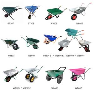 दो पहिए बैरो प्लास्टिक स्टील व्हीलबारो पॉली ट्रे गार्डन कार्ट डबल व्हीलबैरो - Product Image 6