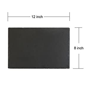 Plateau de fromage Rock noir de 12x8 pouces pour banquets de cuisine, assiette <span class=keywords><strong>en</strong></span> pierre de Deli MONKEY SUN pour gâteau, fruits, viande, apéritifs, d - Product Image 6