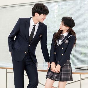 Design Wholesale High School Student Dress Race Costumes Graduation Uniform Supple Vogue Blazer Shirt Lattice - Product Image 2