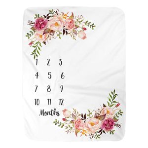 Soft Floral <strong>Memory</strong> <strong>Blankets</strong> Girls Boys Cute Photo Background <strong>Blankets</strong> White Baby Monthly Milestone <strong>Blankets</strong> - Product Image 1