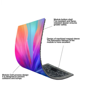 Écran LED flexible incurvé P1.86 P2.5 8K sur roues, mur vidéo LED mobile à service frontal pour exposition, salle d'exposition, publicité - Product Image 5