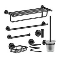 Ensemble de barres à serviettes détachables en acier inoxydable, style minimaliste moderne, avec porte-serviettes et anneaux pour serviettes de bain, pour salle de bain d'hôtel