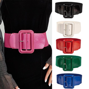 <span class=keywords><strong>Ceinture</strong></span> de serrage à boucle <span class=keywords><strong>Ceinture</strong></span> extensible vintage pour femmes Ceintures de robe élastiques de 3 pouces de <span class=keywords><strong>large</strong></span> - Product Image 2