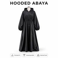 Abaya imperméable sur mesure grande taille avec capuche, manteau d'hiver, robe musulmane française pour femme, vêtements islamiques, ensemble de prière en gros