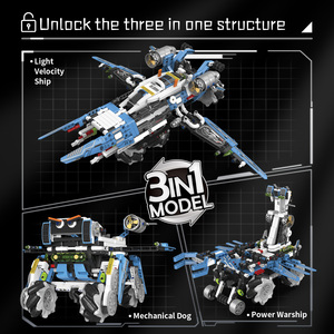 Tự làm Lập Trình Trò chơi trẻ em xây dựng khối đồ chơi không gian máy con chó 856pcs - Product Image 4