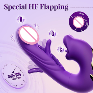 Gelances Vibrateur Point G 3-en-1 pour Femme, Vibration, Battement, Mordillement des Lèvres, Orgasme, Succion Clitoridienne, Léchage Buccal, Jouet de Plaisir Intense - Product Image 4