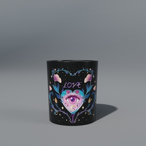 C&amp;H Spiritual Love Scented <strong>Candle</strong> Glass <strong>Candle</strong> Jar <strong>Gothic</strong> Art Black Jar <strong>Candle</strong> with Crystal &amp; Floral Accent for Home Decoration - Product Image 4