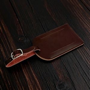 Étiquette de bagage en cuir véritable personnalisée étiquette de voyage en cuir véritable durable - Product Image 3