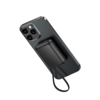 Batterie externe magnétique portable 5000 mAh en gros d'usine, double charge sans fil, charge rapide, affichage LED pour téléphone et montre connectée