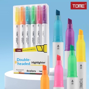 Marqueur double-tête fluorescent 6 couleurs <span class=keywords><strong>TOME</strong></span> de haute qualité pour notes manuscrites et usages multiples. - Product Image 2