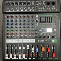 Console de mixage audio professionnelle XF-8 en métal pour ordinateur domestique, 8 voies USB avec effet de réverbération pour spectacles sur scène et performances live