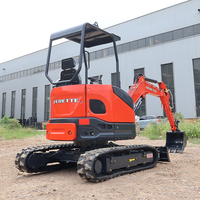 Mini-excavatrice Derette RT26 de 2,6 tonnes avec chenilles en caoutchouc pour travaux de aménagement paysager et de jardinage, châssis rétractable, stabilité de 1500 mm