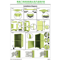 Armoire de rangement moderne, colorée et durable pour l'école, la salle de classe, bricolage, modulaire, assemblage libre, en plastique ABS