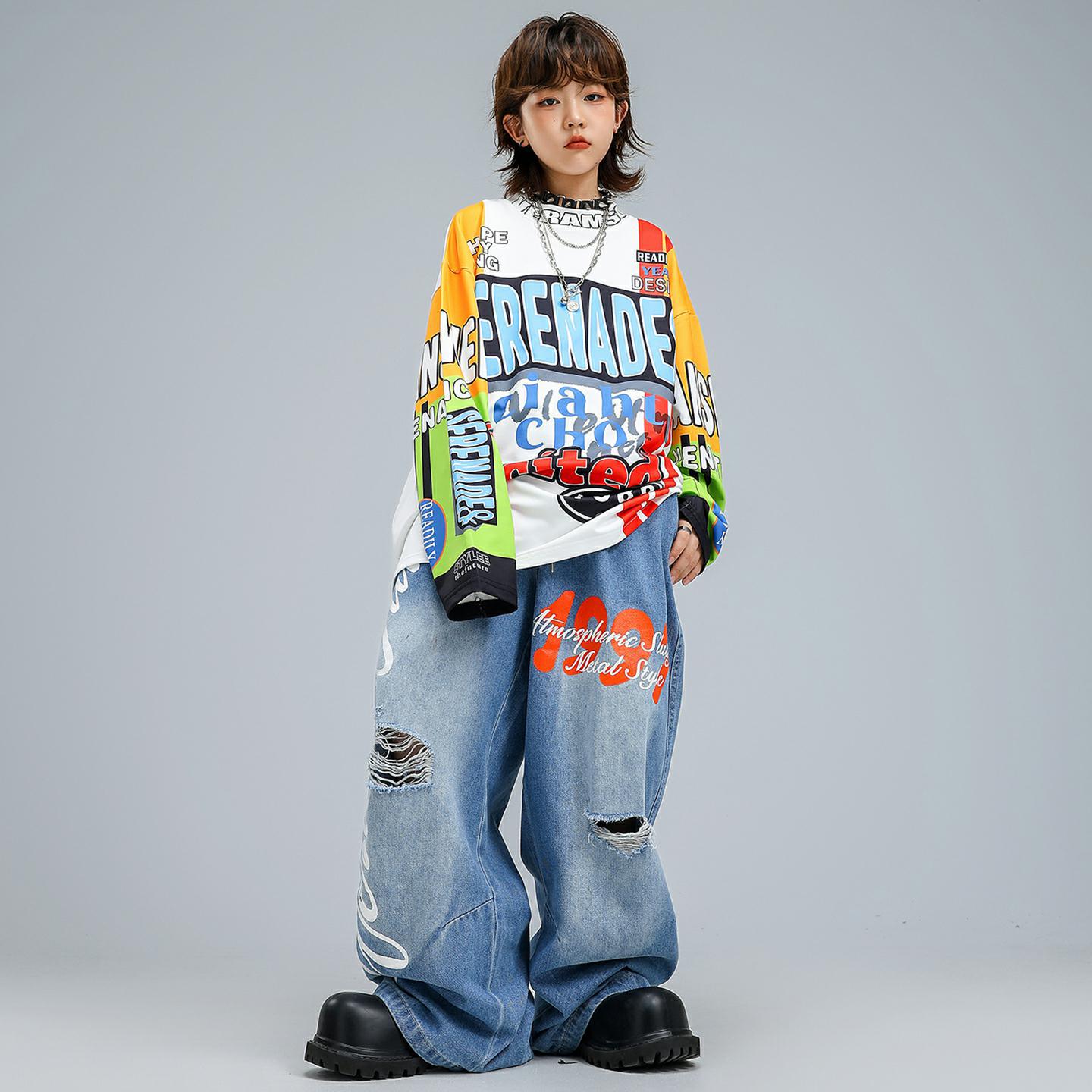 Girls Hip Hop Dance Outfits 3pcs Workout Crop Top With Sports Bra Jogger Pants E - Foto 5