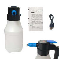 Canon à mousse électrique portable 1,5 L, 2 bars, rechargeable par USB, pour lavage de voiture