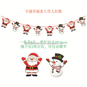 2024 Noël Suspendu Fanion Père Noël et Bonhomme de Neige Décorations pour Fête - Product Image 3