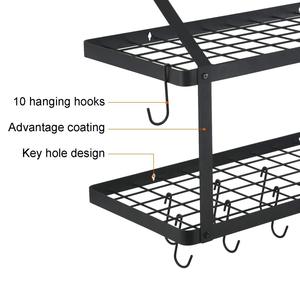 Organizzatore per Pentole e Padelle da <span class=keywords><strong>Cucina</strong></span>, Supporto da Soffitto con Ganci per Utensili da <span class=keywords><strong>Cucina</strong></span> - Product Image 4