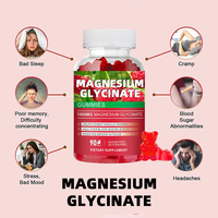 OEM Private Label Magnesium Glycinaat Gummies 1000mg voor Volwassenen Verbeterd Geheugen Slaap Ontspanning Suiker Vrij Vegan 60 Stuks