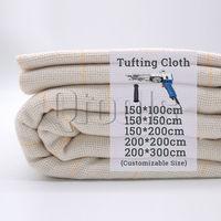 Tela de Monks Cloth de 3m de Ancho con Líneas de Cuadrícula Amarillas, Tela Base para Pistola de Tufting Eléctrica, Disponible en Stock, Venta Caliente