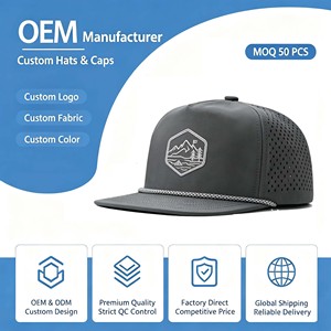 Melin Custom Embroidery Silicone Rubber PVC Patch Perforated Holes Nylon Drill Laser Cut <b>Waterproof</b> Hydro Snapback Cap <b>Hat</b> - Product Image 1