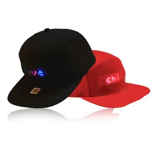 LED Diy RTS批发运动蓝牙显示帽发光走字帽手机换字LED发光棒球帽