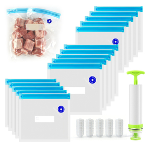Sacchetti <span class=keywords><strong>Sottovuoto</strong></span> <span class=keywords><strong>Riutilizzabili</strong></span> per Alimenti, per Conservazione di Carne, Latte, Gelatine, Gomme da Masticare, con Valvola d'Aria - Product Image 1