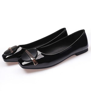 Xuanhui <span class=keywords><strong>Ballerine</strong></span> da Donna <span class=keywords><strong>in</strong></span> Pelle Verniciata Bordeaux, Punta Quadrata, <span class=keywords><strong>Suola</strong></span> Morbida Flessibile, Mocassini per Uso Quotidiano, Taglia Grande 44 - Product Image 6